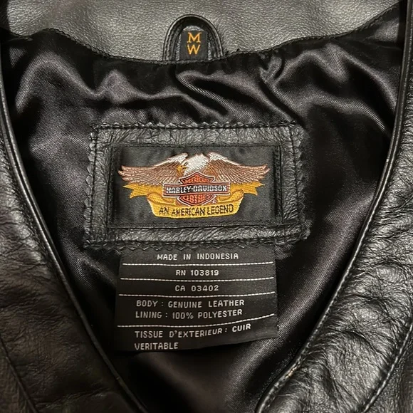 Leather Harley Davidson Vest - Picture 2 of 5